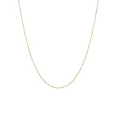 Lucardi Dames Stalen goldplated ketting gourmet 1mm - Ketting - Staal - goudkleurig - 65 cm