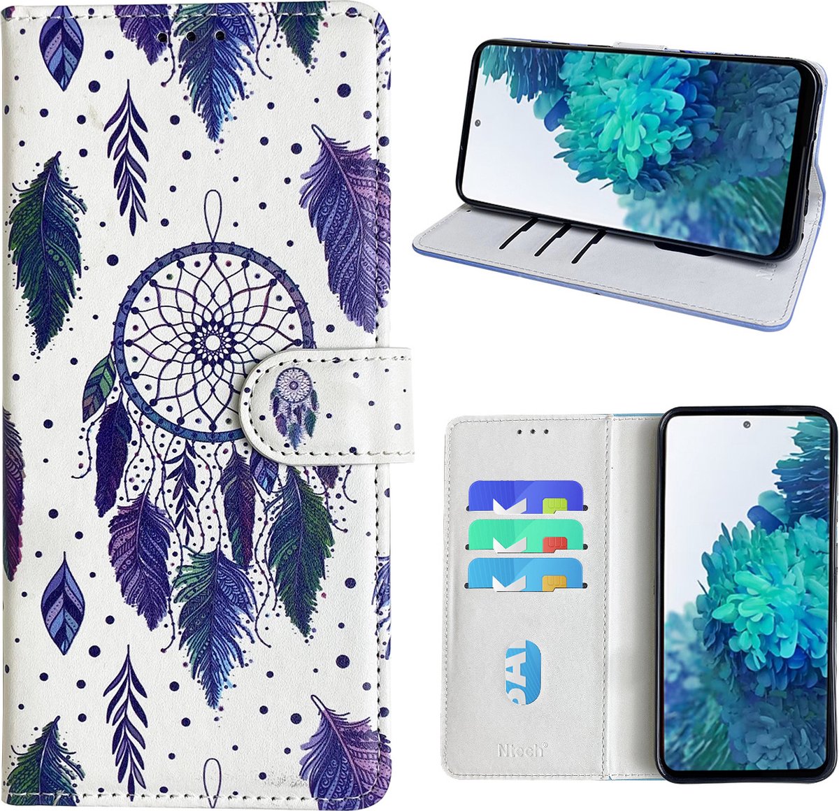 Hoesje geschikt voor Samsung Galaxy S20 FE 5G Bookcase met dromenvanger print