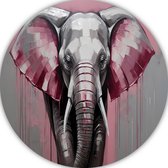Olifant muurcirkels - Dieren muurcirkel - Muurcirkel Verf - Muurdecoratie modern - Wandcirkels - Decoratie kamer muurcirkel forex 50x50 cm
