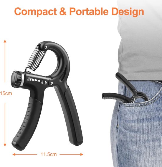Handtrainer Set - Grip Trainer Voor Fitness - Verstelbare Handknijper Knijphalter Gripper Onderarm Trainer Set Armtrainer Vingertrainer Met Teller 2 Stuks