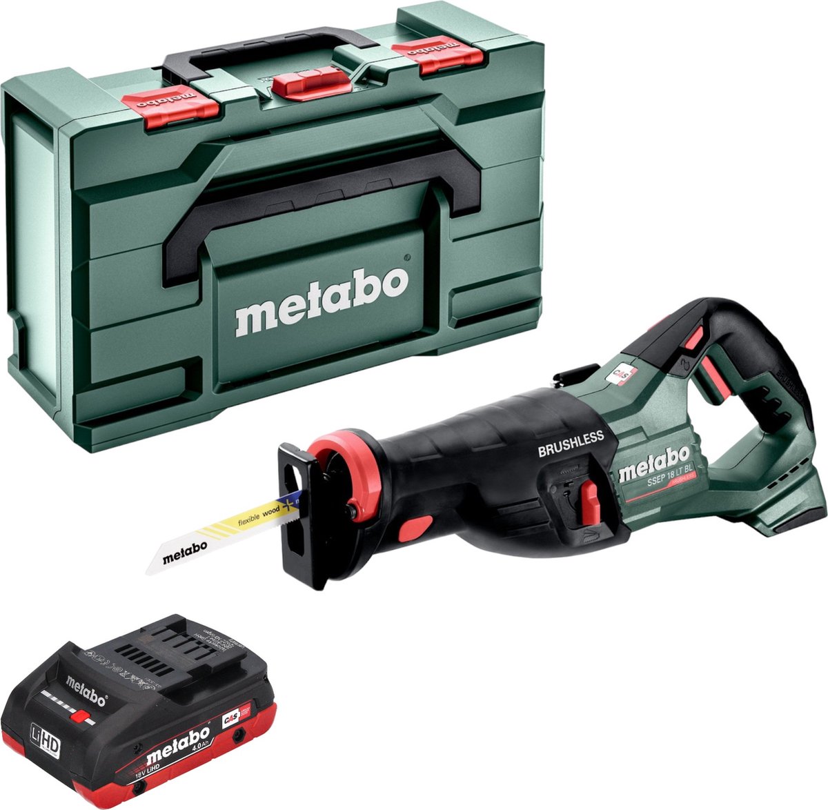 Metabo SSEP 18 LT BL accu reciprozaag 18 V 32 mm borstelloos + 1x LiHD accu 4.0 Ah + metabox - zonder lader