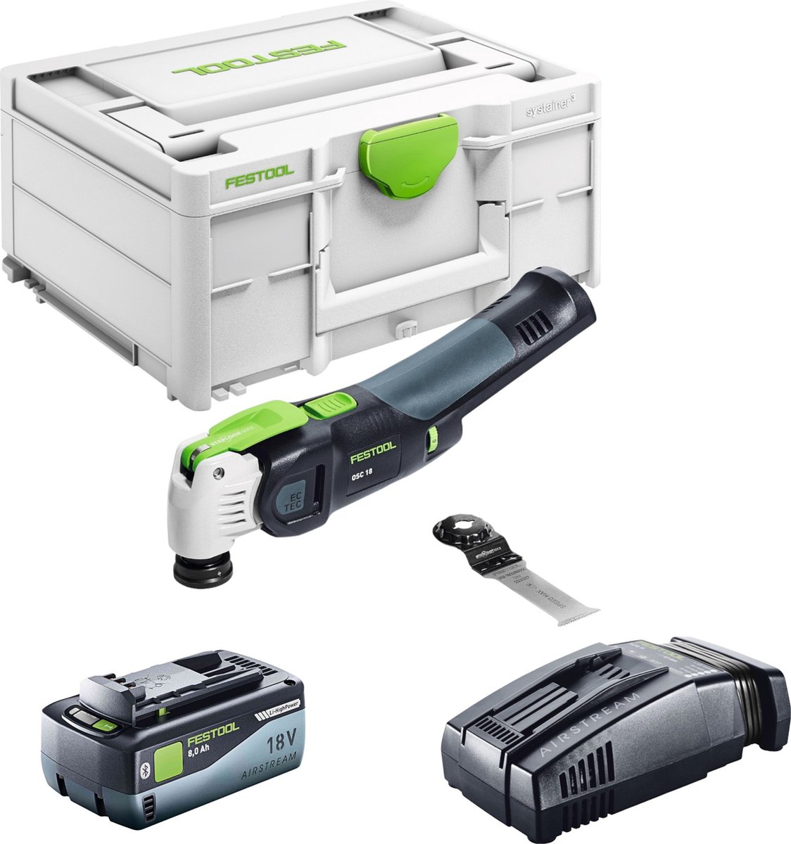 Festool VECTURO OSC 18 Basic accuschroefboormachine 18 V Starlock Max Brushless + 1x accu 8.0 Ah + snellader + systainer