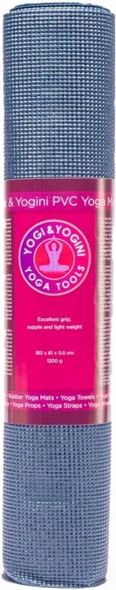 Yogamat - 61x183x0.5cm - Indigo - PVC - yoga mat, yogamatten, yoga mat anti slip, yogamat antislip