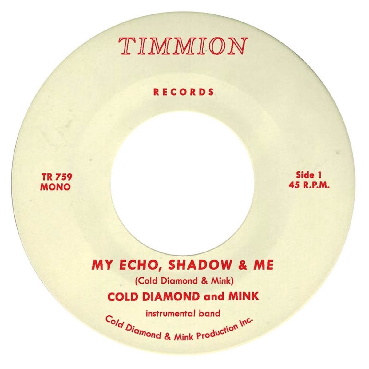 Cold Diamond, Mink & Jonny Benavidez - My Echo, Shadow & Me / Playing The Fool (7" Single)