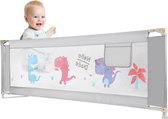 Barrière Lit Enfant 180x68 Cm - Protection Anti-chute Pliable - Transparente Et Réglable