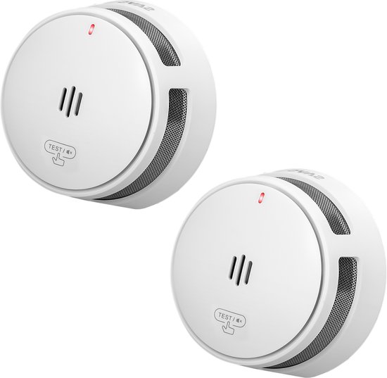 Foto: Savs s10 rookmelder 2 pack 2 rookmelders 10 jaar batterij compact design voldoet aan europese norm infrarood sensor brandalarm