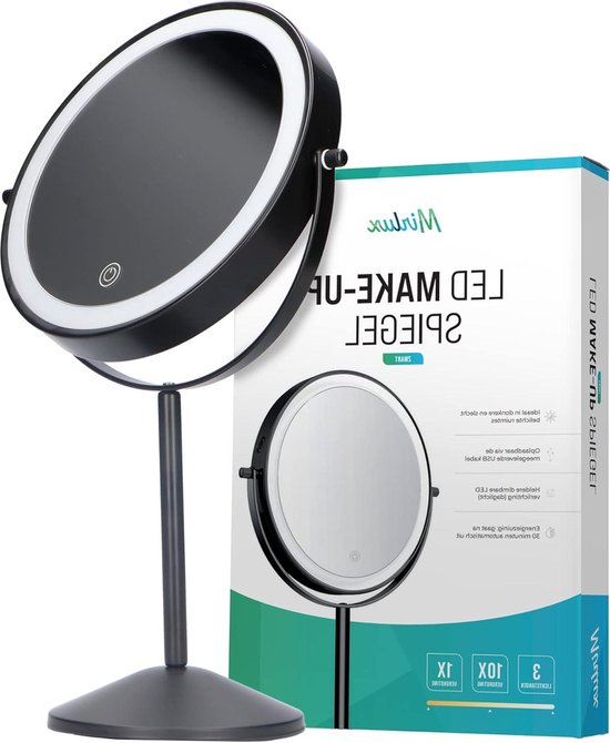 MIRLUX Make-up Spiegel met LED verlichting - 10x vergroting - 3