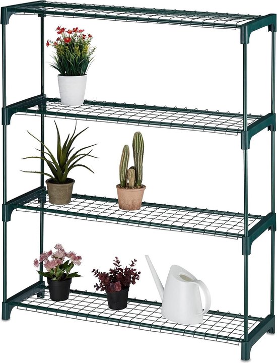 Plantenrek met 4 etages - Opbergrek - Inklapbaar - Plantenladder - Koning Bamboe