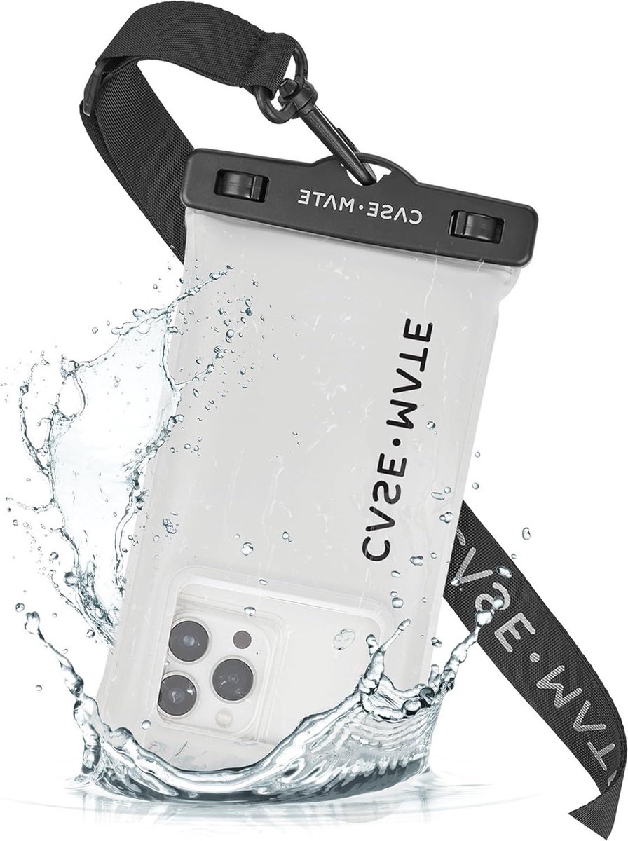 Drijvend waterdicht telefoonhoesje met crossbody sleutelkoord voor iPhone 14 Pro Max - Zwart - Waterdicht hoesje met touchscreen - IP68.