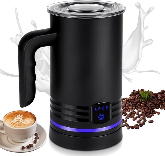 Milk Frother Electric - 4 in 1 Milk Frother Machine, Hot & Cold Milk Foam Coffee Frother, 350ml Milk Warmer with Automatic Shut-Off, Hot Chocolate Maker Machine, Milk Frothers for Coffee Cappuccino