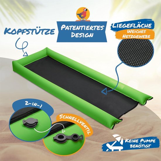 Zwemmatras, premium waterhangmat, transporttas, opblaasbaar zwembadluchtbed met lignet van Mipalo — afbeelding 5