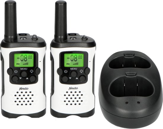 Foto: Alecto fr 175 walkie talkie voor kinderen en volwassenen set van 2 stuks bereik tot 7 km wit