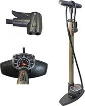 Bol.com Luchtpomp met manometer - Alle ventielen | Dunlop Frans autoventiel | Staande pomp 11 bar/160 psi aanbieding