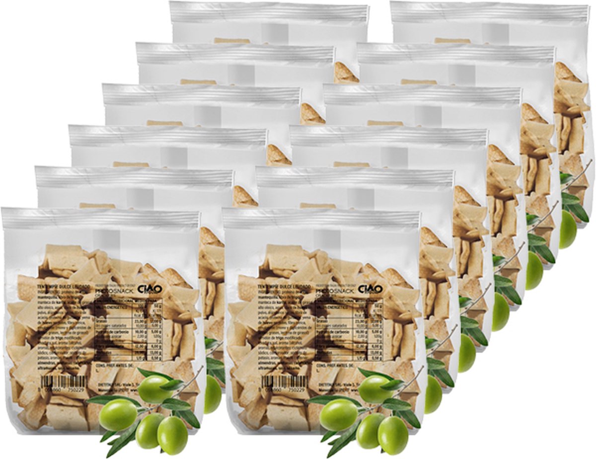 CiaoCarb | Protosnack Crackers | 12 stuks | 12 x 50g | Eiwitrijke voeding | Koolhydraatarme Crackers