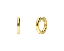 foto van Lucardi Dames Zilveren goldplated oorringen 12mm - Oorbellen - 925 Zilver - Goudkleurig