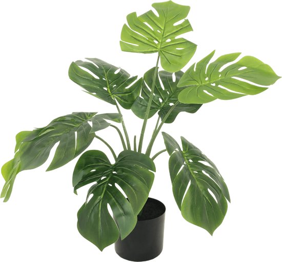 Plante artificielle Monstera 60 cm | Plante à trou Plante artificielle | Petites plantes artificielles | Plantes artificielles pour l'intérieur