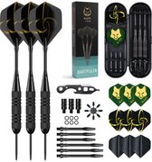 NAPI Darts - 3 Dartpijlen (40-delig) - 23/25 Gram Dartspijlen - Premium Brass Pijlen - Steeltip - Inclusief Dart Flights & Case