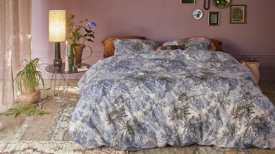 At Home by BeddingHouse Full of Beauty dekbedovertrek - Eenpersoons - 140x200/220 - Blauw Groen