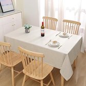 Tafelkleed 140cm x 200cm Beige - Met linnenlook tafellinnen, elegant uitstraling - waterafstotend, waterdicht, duurzaam en zachte stof, veelzijdig inzetbaar