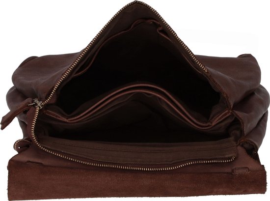 HAROLD'S Leren Schoudertas Submarine Shoulderbag Flap Brown Donkerbruin