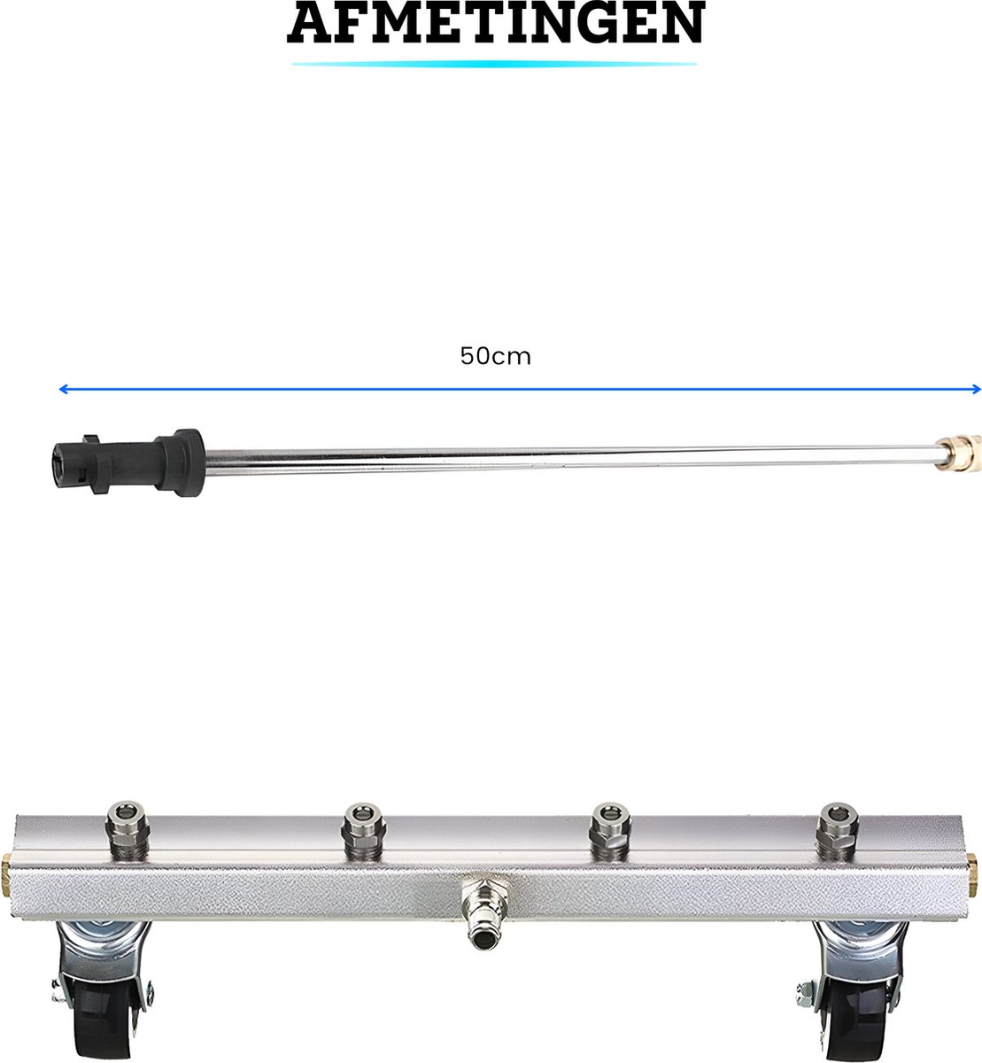 Somstyle Auto Bodemreiniger Geschikt voor Kärcher K2, K3, K4, K5, K6 & K7 - Waterbezem voor Hogedrukreiniger - Hogedrukspuit - Zilverkleurig – foto 4