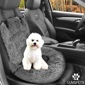Lunspets Premium Hondenmand Auto - Autostoel Hond - Autozitje - Hondenstoel Auto - Autobench voor Hond - Incl. Autogordel - Geschikt voor elke auto - Donkergrijs