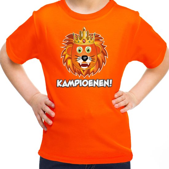 Bellatio Decorations Oranje supporter shirt meisjes - kampioenen - oranje - EK/WK voetbal - Nederland 134/140