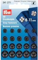 Prym Aannaaidrukknopen Zwart | 20 stuks | 6-11 mm