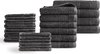 PHLOX Set de Serviettes 22 pièces - Supreme Collection - OEKO-TEX Made in Green - coton doux 600 g/ m2 - anthracite