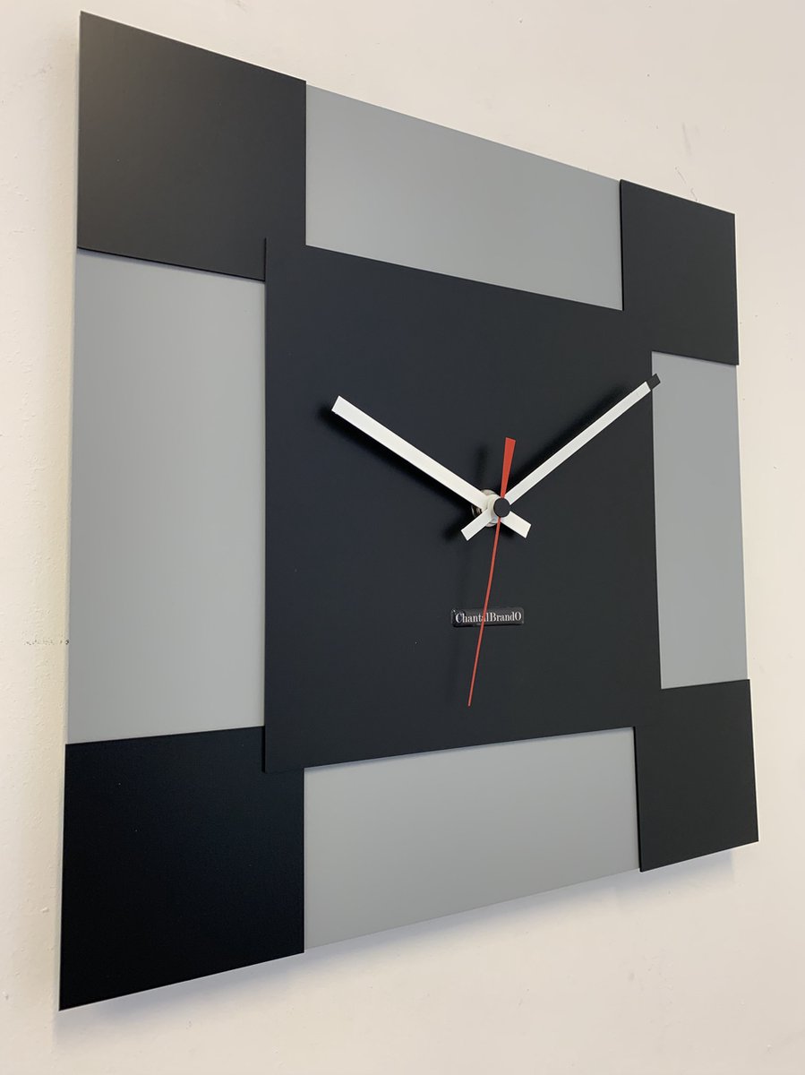 ChantalBrandO Wandklok TOSCANE PIAZZA NERO Modern Design