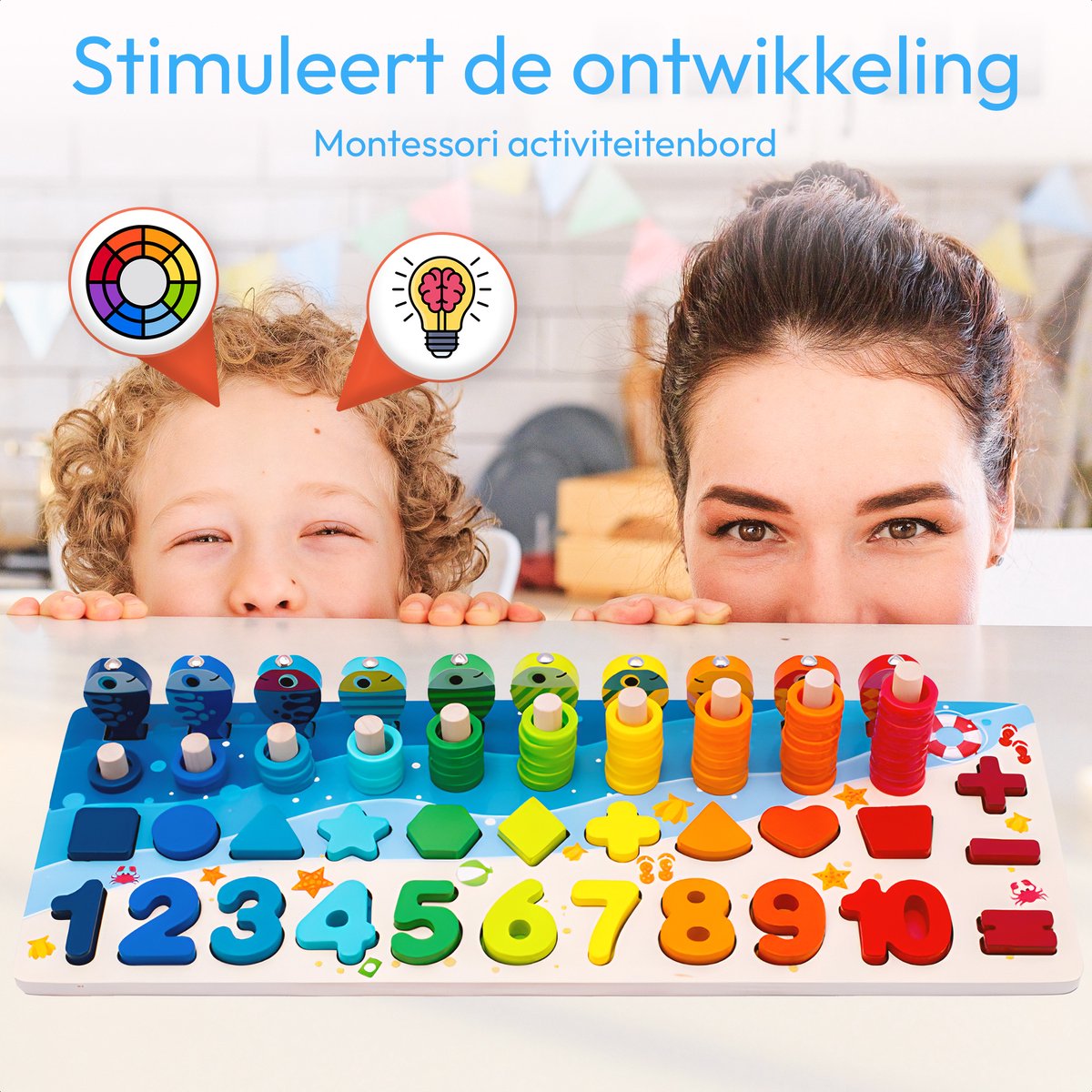 Montessori Speelgoed - Kinderspeelgoed - Educatief Speelgoed 3 jaar - Houten Speelgoed - Sensorisch Speelgoed - Jongens en Meisjes - Busy Board — afbeelding 8