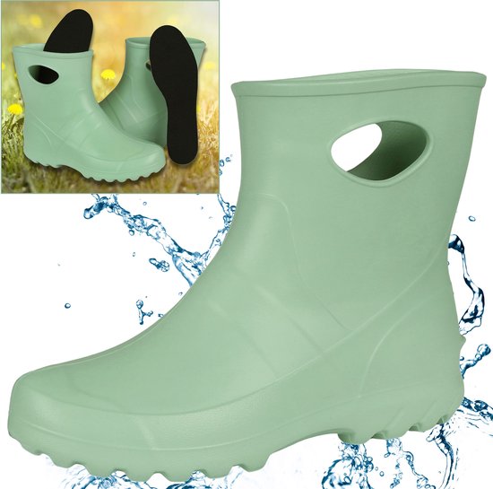 Dames Mintgroene Schuimrubberen Tuinlaarzen Garden Lemigo