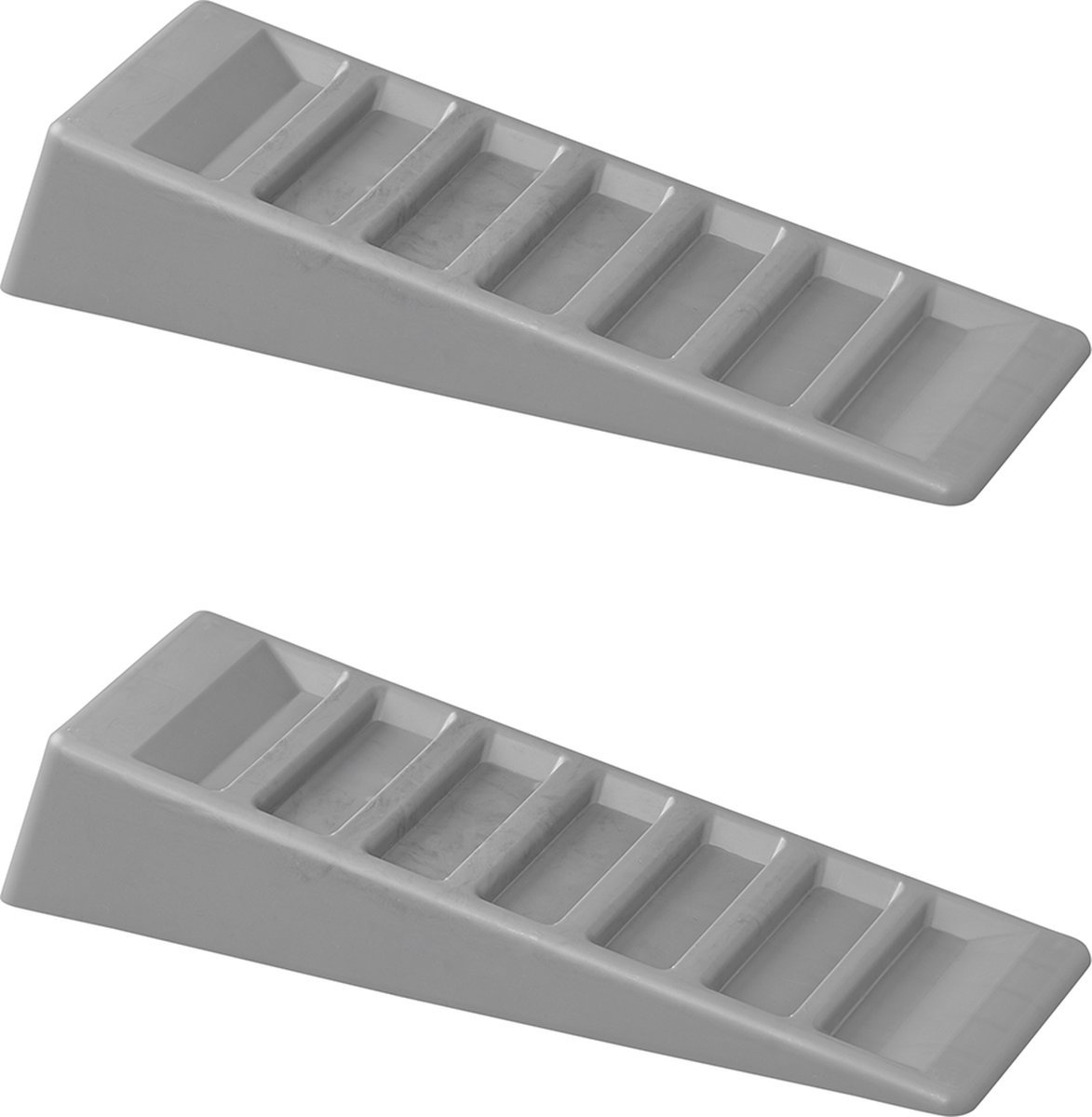 Campout Oprijblok Caravan – Levellers - Oprijblokken - 14,5 x 41,5 cm - Wielbalans - Oprijbrug – Extra Grip - Stabiliteit - Ongelijke Ondergrond - Lichtgewicht kunststof - Inclusief Draagtas - Maximaal 3000 kg belastbaar - 2 stuks – Grijs
