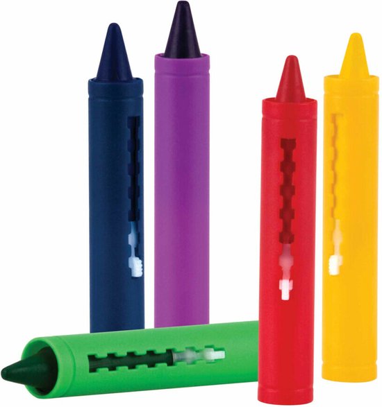 Nuby - Badspeelgoed - 5 Badkrijtjes - Blauw, Groen, Geel, Rood & Paars - 3j+