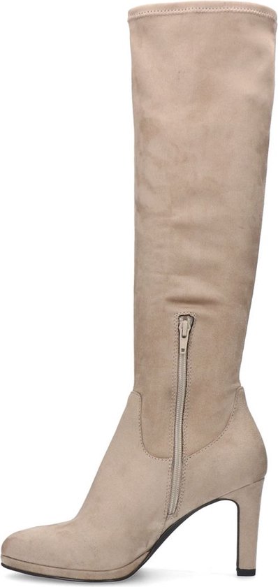 Manfield - Femme - Bottines stretch beiges à talon - Taille 38
