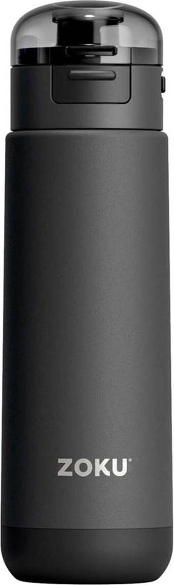 Thermosbeker, 0.5 L, RVS/Polypropyleen, BPA vrij, Zwart - Zoku