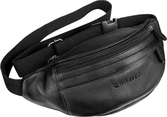 STILORD Caspar Riem Zak Leder Grote Vintage Riem Zak voor Heren Dames Kinderen Heupzak Moderne Riem Zak voor Jogging Festival Vakantie Echt Leder Kleur:donker - bruin