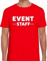 Event staff tekst t-shirt rood heren - evenementen crew / personeel shirt XL