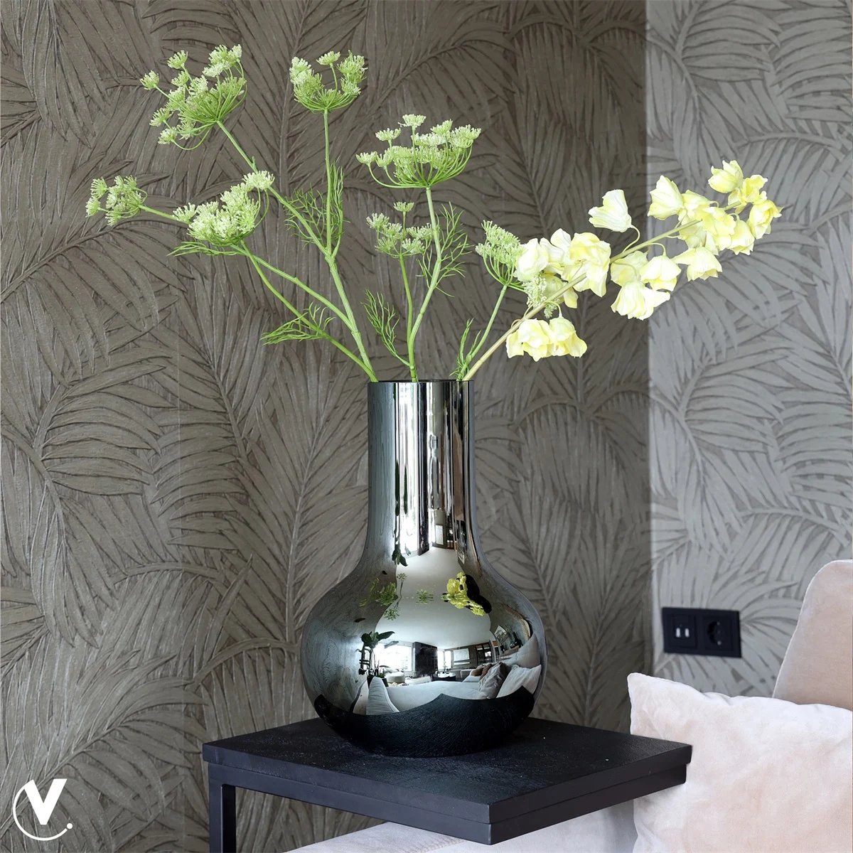 Vase The World Vaas Seim S Gloss |Grijs | Ø25,5 x H37 cm | Mond geblazen glas glossy grijs