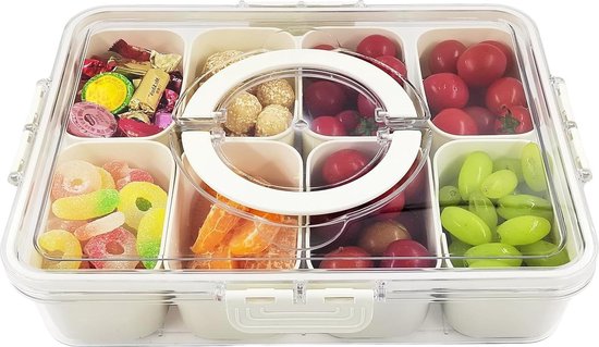 Cosensi - 2 Stuks Snackbox Met Vakken Voor Snacks, Fruit En Koekjes Ideaal Voor Picknicks