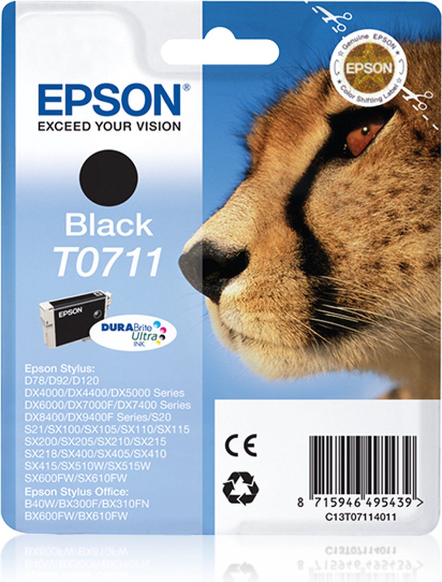 Epson T0711 - Inktcartridge / Zwart