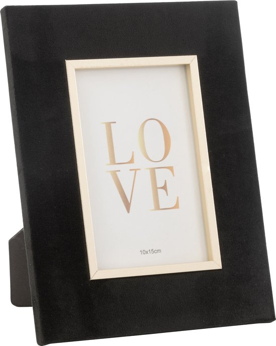 J-Line cadre photo Dita - velours - noir/or - small