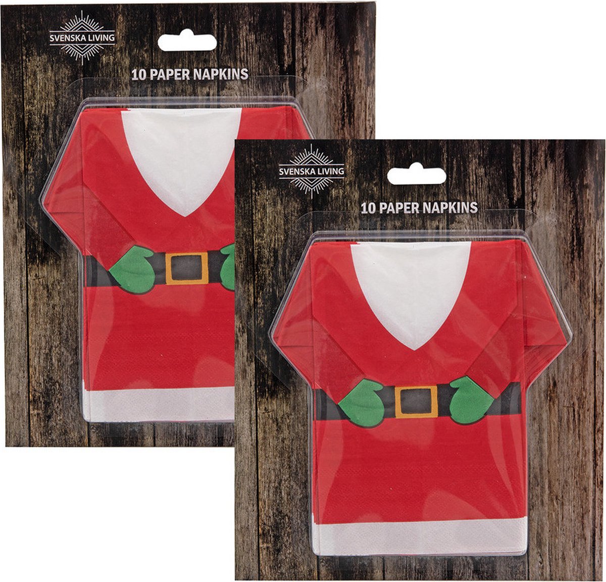 20x stuks kerst thema servetten kerstman trui 22 x 34 cm - Kerstdiner tafeldecoratie versieringen