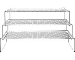 3-Tier Stapelbare Roestvrij Staaldraad Koelrekken voor Koken en Bakken - Ovenbestendig - Vaatwasmachinebestendig - Grootte 15 * 10 * 3" LYW02A