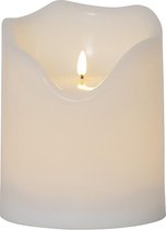 Bol.com Star Trading kaars Flamme Grand zuilkaars wit LED timer warm wit voor buiten 20 cm aanbieding
