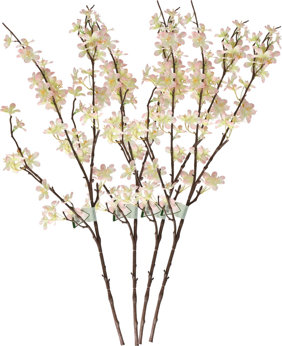 Bellatio Flowers & Plants Roze appelbloesem kunstbloem/tak met 57 bloemetjes 84 cm - 4x - Nepbloemen - Kunstbloemen