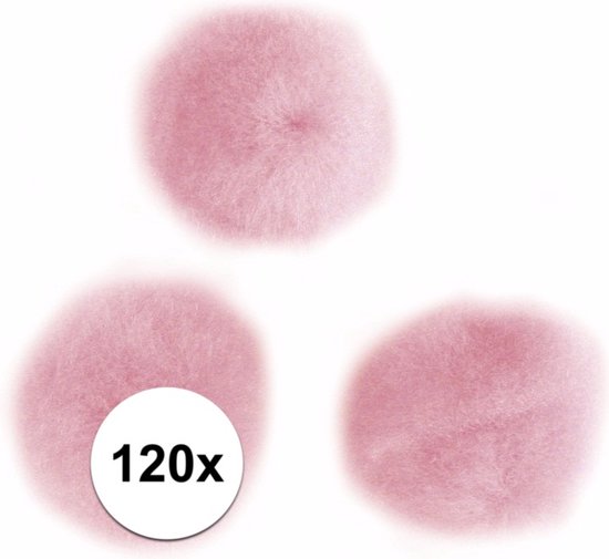 120x pompons artisanaux 15 mm rose
