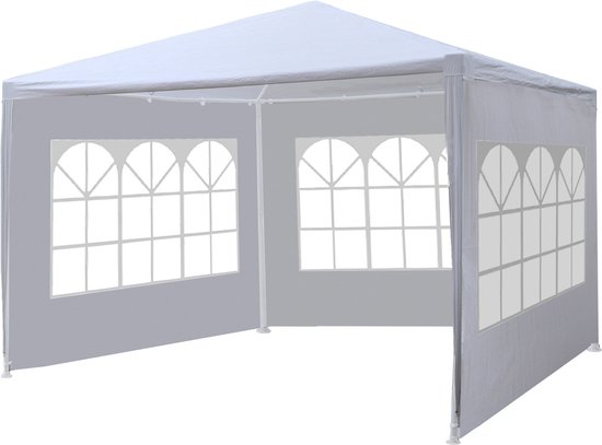 Foto: Partytent 3x3m budget wit met drie zijwanden