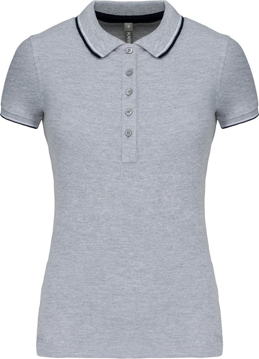 Kariban Damespolo korte mouwen K251 - Oxford Grey / Navy / White - XL