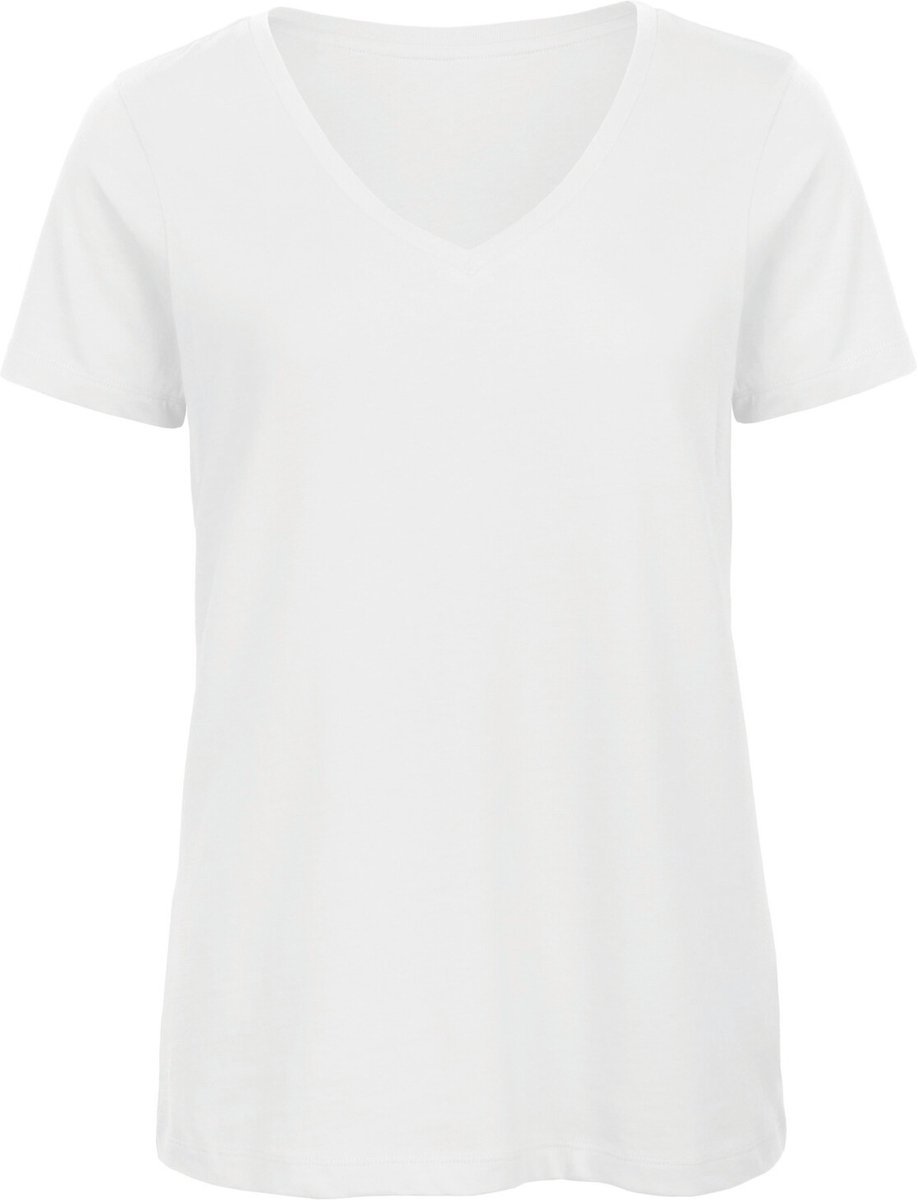 B&C Organic Cotton Inspire V-neck T-shirt / Woman CGTW045 - White - M